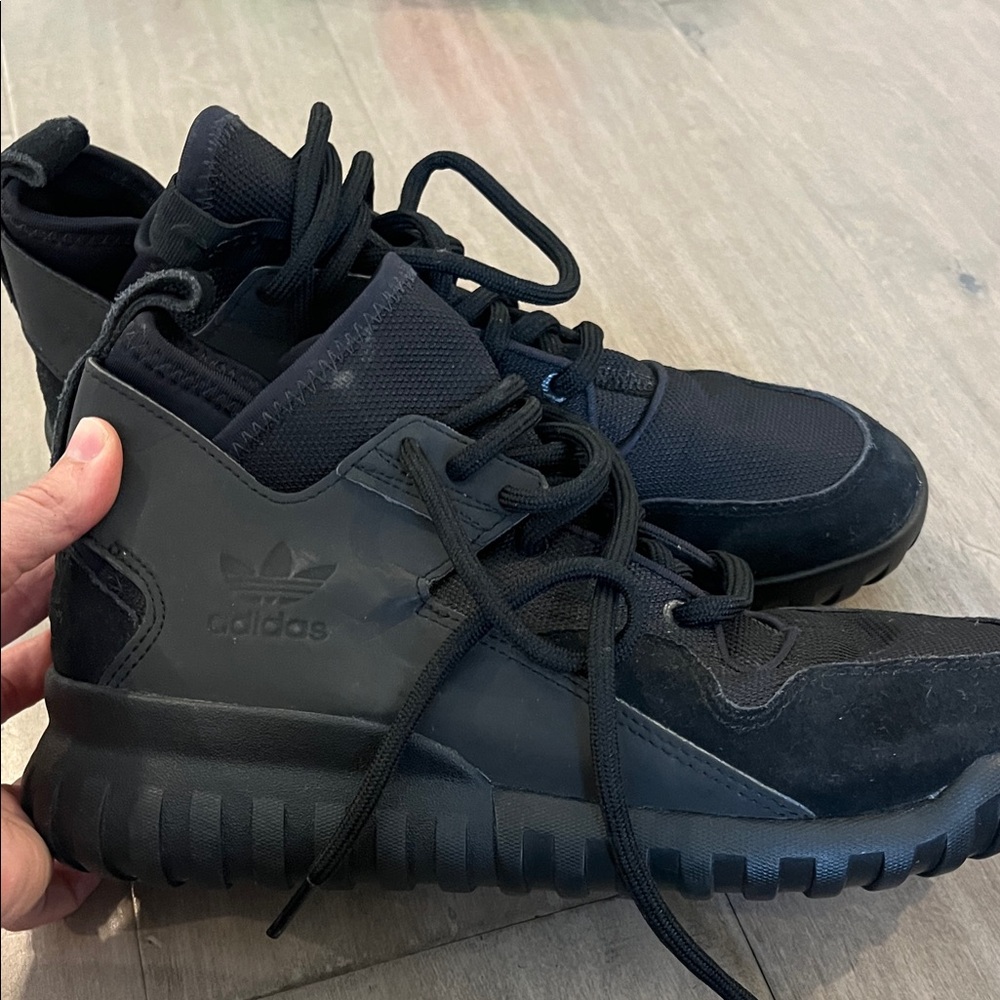 adidas Black Mid-Top Sneakers with Rugged Sole